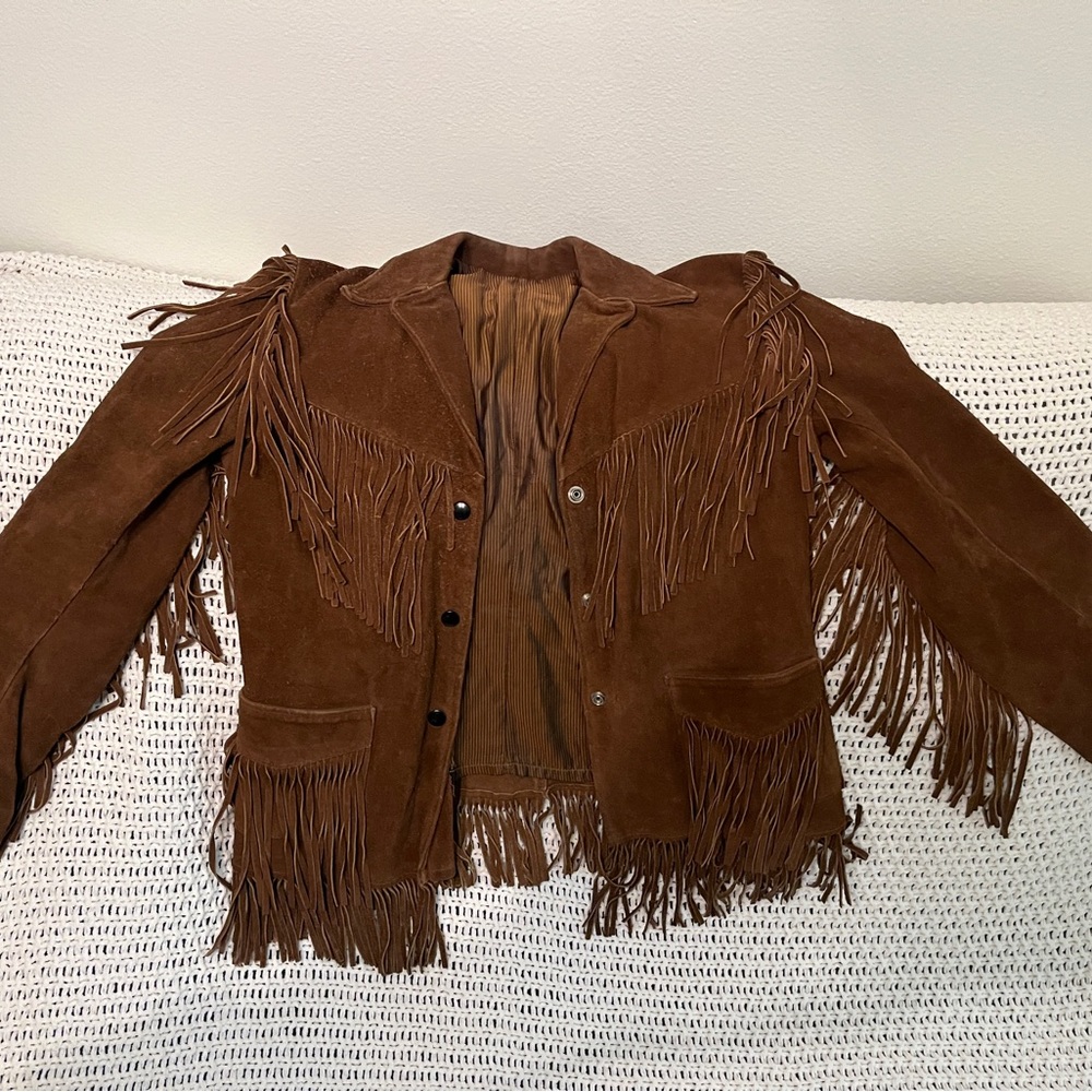 Brown Fringe Suede Jacket